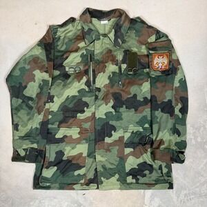 Serbian M93 Oakleaf Woodland Camo Military Field Jacket Mens Small long Patch